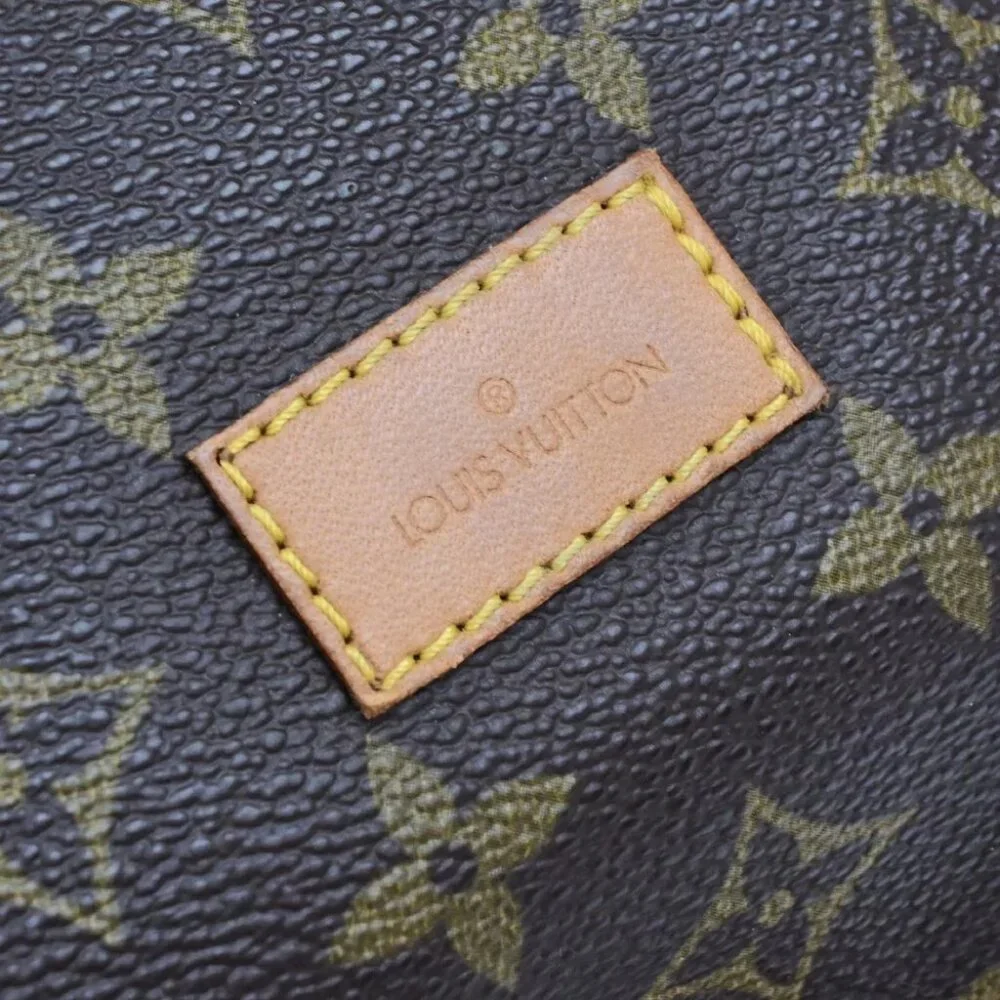 LOUIS VUITTON Logo Saumur 30 Shoulder Bag Monogram Leather Brown